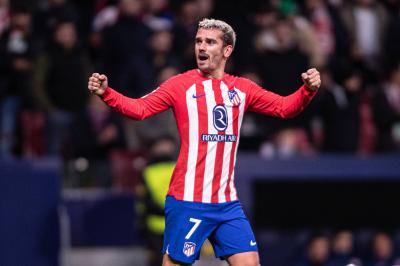 Griezmann celebra uno de sus goles en el Atlético de Madrid-Celtic (Foto: Cordon Press).