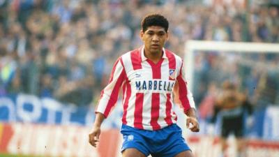 Donato, con la camiseta del Atlético de Madrid