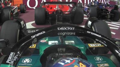 Cámara on-board tde Fernando Alonso. (DAZN)