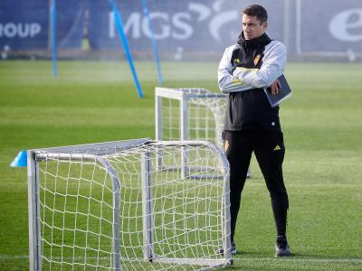 Julio Velázquez, durante un entrenamiento del Real Zaragoza (Foto: ZGZ).