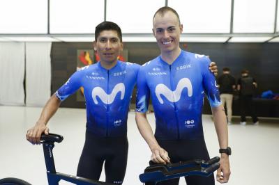 Nairo Quintana y Enric Mas, en la presentación de Movistar (Foto: Cordon Press).