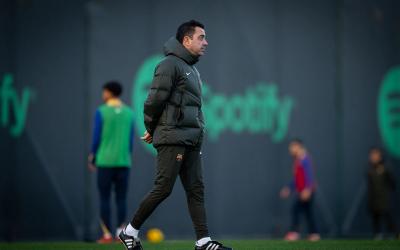 Xavi Hernández, en una sesión del Barcelona (Foto: FCB).