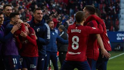 Celebración de Osasuna ante el Getafe (Foto: Cordon Press).
