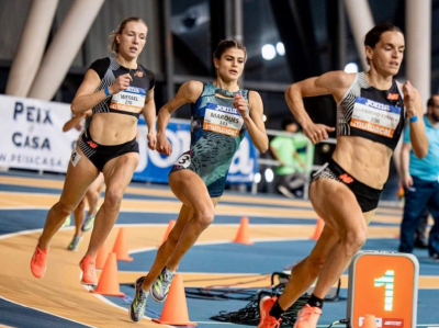 Águeda Marqués, en una carrera de atletismo.
