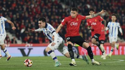 Barrenetxea, durante el Mallorca - Real Sociedad de Copa (Foto: RSO).