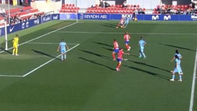 El polémico gol del Levante al Atlético de Madrid. (Fuente: DAZN)