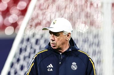 Carlo Ancelotti, en una sesión del Real Madrid (Foto: RM).