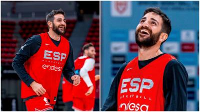 Ricky Rubio en un entrenamiento con la Selección (RR.SS)