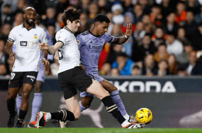 Rodrygo Goes, en una ocasión en el Valencia-Real Madrid (Foto: RM).