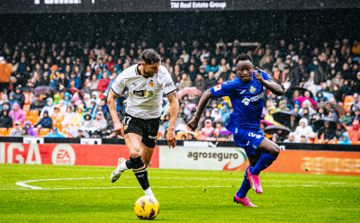 Roman Yaremchuk, ante el Getafe CF (Foto: Valencia CF).