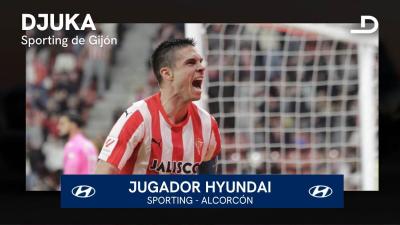 Djuka, el Jugador Hyundai del Sporting - Alcorcón.