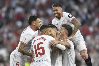 Celebración del gol de Marcos Acuña (Foto: Kiko Hurtado).