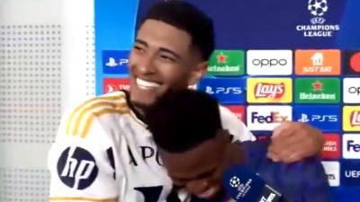 Bellingham y Vinicius Jr tras el partido ante el Real Madrid (Fuente: TNT Sports)