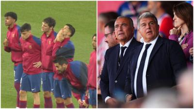 Joan Laporta fue recibido con pitos y cánticos en el Barcelona-Real Sociedad (foto: Cordon Press).
