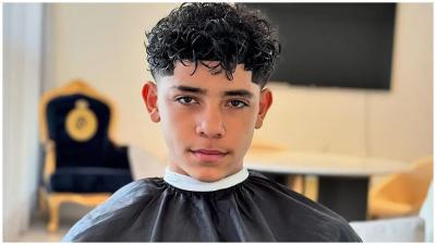 Cristiano Ronaldo Júnior, en una sesión de peluquería