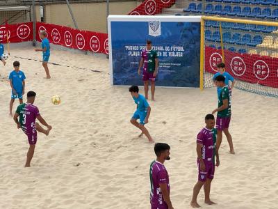La acción promocional de fútbol playa llevada a cabo por el C.D. Enpie Málaga.