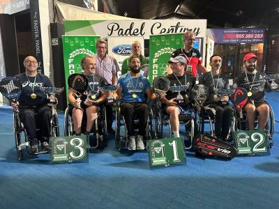 Podio final del X Campeonato de Andalucía de Pádel en Silla de Ruedas.