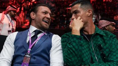 Cristiano Ronaldo y Conor McGregor en un combate de UFC