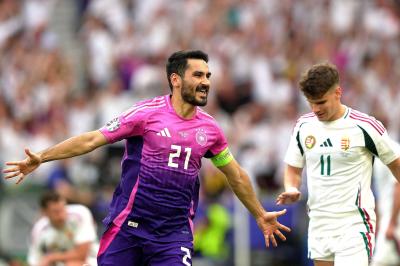 Ilkay Gündogan celebra un gol en el Alemania-Hungría de la Eurocopa (Foto: Cordon Press).