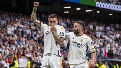 Joselu Mato y Carvajal durante un partido con el Real Madrid (Fuente: Cordon Press)