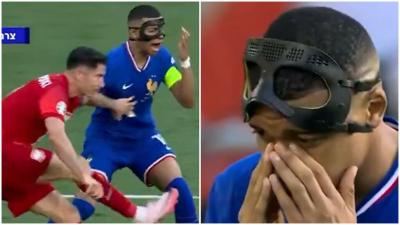 El manotazo de Lewandowski a Kylian Mbappé (Redes Sociales)
