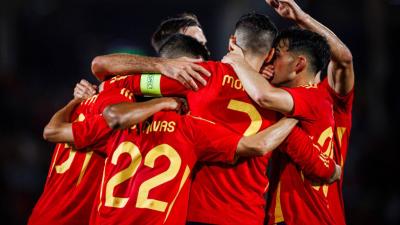 La Selección Española celebra un gol (Cordon Press)