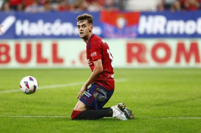 Aimar Oroz en un encuentro como futbolista rojillo (Foto: CA Osasuna).