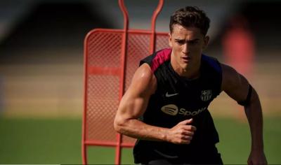 Gavi, en un entrenamiento con el Barcelona (Foto: FCB).