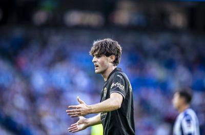 Javi Guerra, ante la Real Sociedad (Foto: Valencia CF).