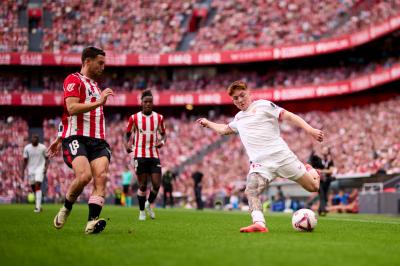 Valentín Barco, ante el Athletic (Foto: SFC).