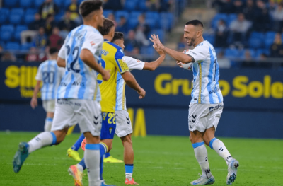 Dioni celebra su gol en el Nuevo Mirandilla. (Foto: LALIGA)