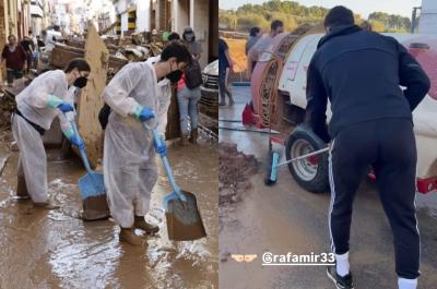 Rafa Mir se baja al barro para ayudar a los afectados por la DANA