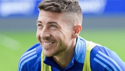 Francisco Portillo, en su primer entrenamiento con el Oviedo (Foto: RO).