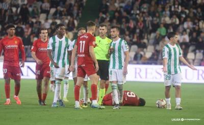 Moreno Aragón, en el Córdoba-Real Zaragoza (Foto: LaLiga).