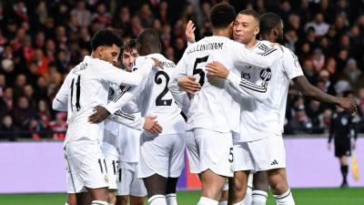 El Real Madrid tras anotar al Brest (Cordon Press)