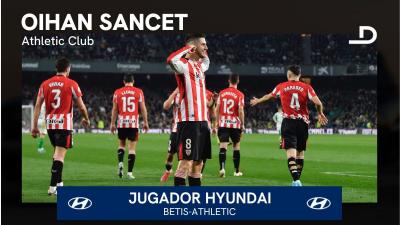 Oihan Sancet, Jugador Hyundai del Real Betis-Athletic Club.