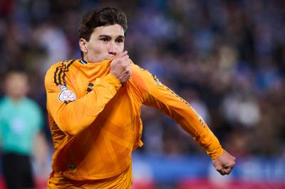 Gonzalo García Torres celebra su gol en el Leganés-Real Madrid (Foto: Cordon Press).