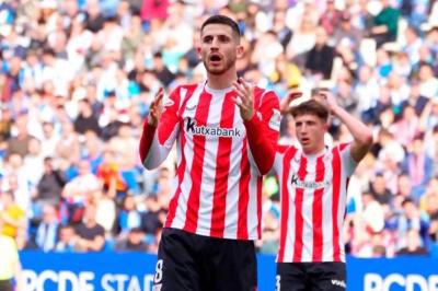 Sorpresa de Oihan Sancet en el partido ante el RCD Espanyol en Cornellá (Foto: Athletic Club).