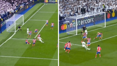El gol de Brahim Díaz y la posición de Vinícius.