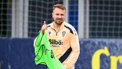 Javi Ontiveros, en un entrenamiento del Cádiz (Foto: CCF).