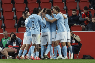 El Celta celebra el gol de Fer López (Foto: RC Celta).