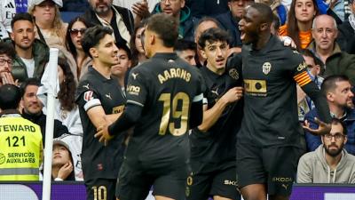 Diakhaby celebrando el gol en el Bernabéu (Foto: EFE)