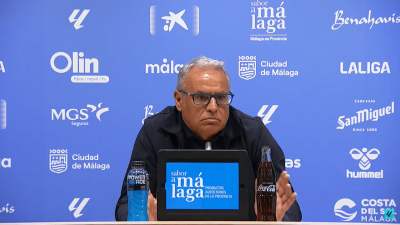 Sergio Pellicer, en sala de prensa tras el Málaga-Córdoba.