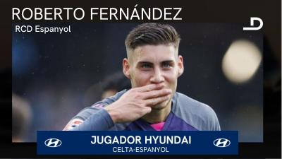 Roberto Fernández,Jugador Hyundai del Celta de Vigo-RCD Espanyol.
