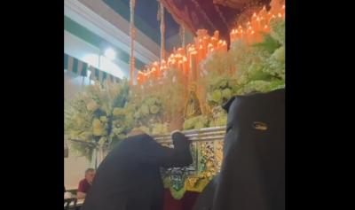 El palio de los Dolores de Chipiona.