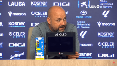 Manolo González, en rueda de prensa tras el Osasuna-Espanyol.