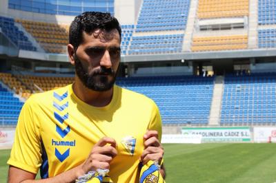 Dani Güiza, en su presentación como jugador del Cádiz.