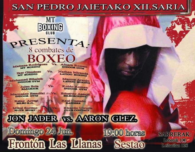 Cartel de la velada de boxeo del 24 de junio en Sestao.