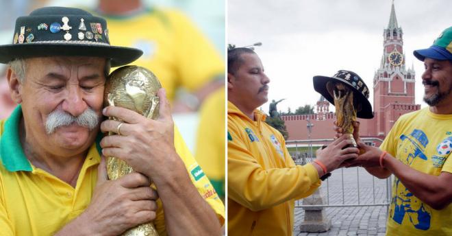 Gaucho Da Costa y sus hijos en el Mundial de Rusia.