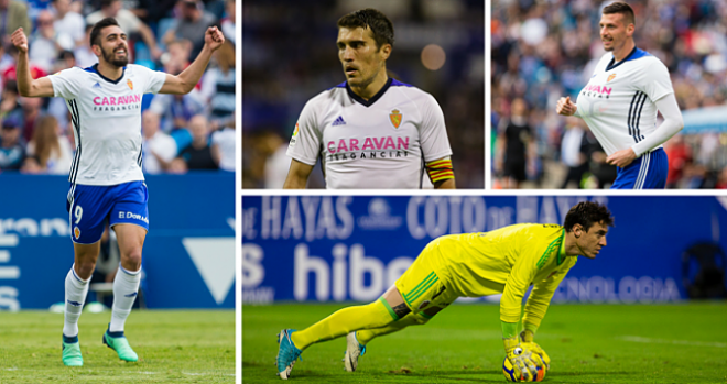 Montaje sobre momentos de  algunos jugadores del Real Zaragoza esta temporada.